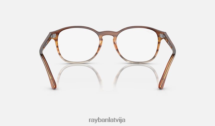 rb5417 optika pulēta svītraina brūna/dzeltena F0L86X1625 vīriešiem Ray-Ban brilles