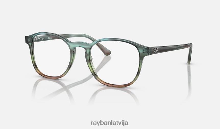 rb5417 optika pulēta svītraina zila/zaļa F0L86X1621 vīriešiem Ray-Ban brilles
