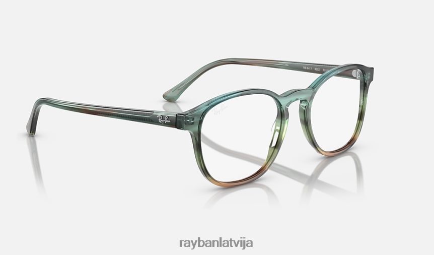 rb5417 optika pulēta svītraina zila/zaļa F0L86X1621 vīriešiem Ray-Ban brilles