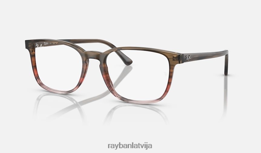 rb5418 optika pulēta svītraina brūna/sarkana F0L86X1700 vīriešiem Ray-Ban brilles
