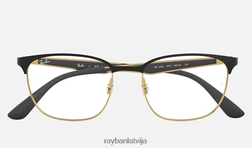 rb6356 optika pulēts melns uz zelta F0L86X2498 vīriešiem Ray-Ban brilles
