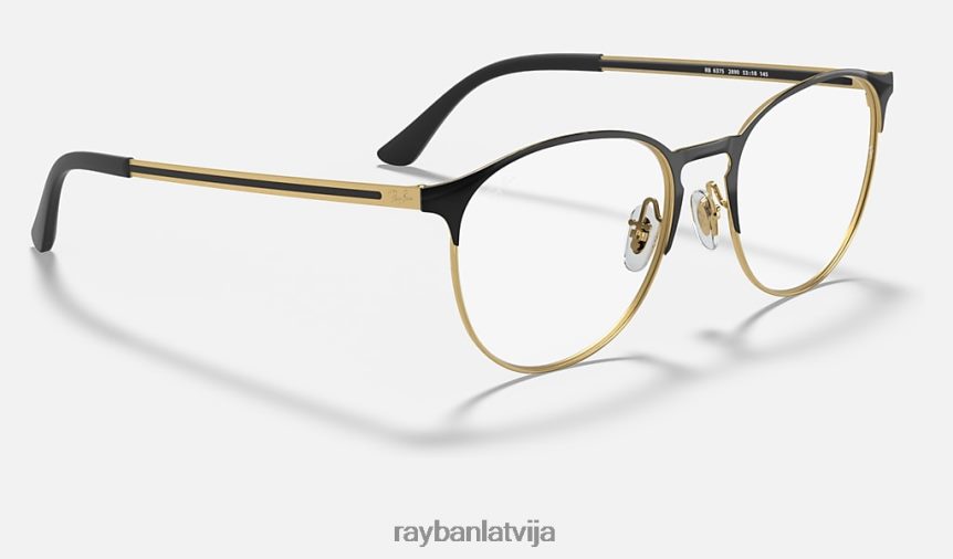 rb6375 optika pulēts melns uz zelta F0L86X2064 vīriešiem Ray-Ban brilles