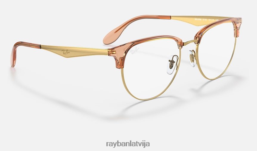 rb6396 optika pulēta brūna uz zelta F0L86X2124 vīriešiem Ray-Ban brilles