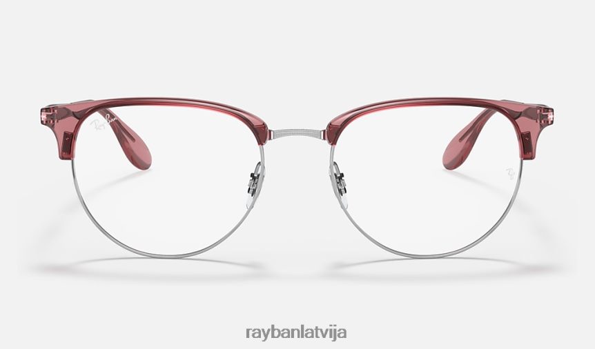 rb6396 optika pulēta caurspīdīga sarkana uz sudraba F0L86X2123 vīriešiem Ray-Ban brilles
