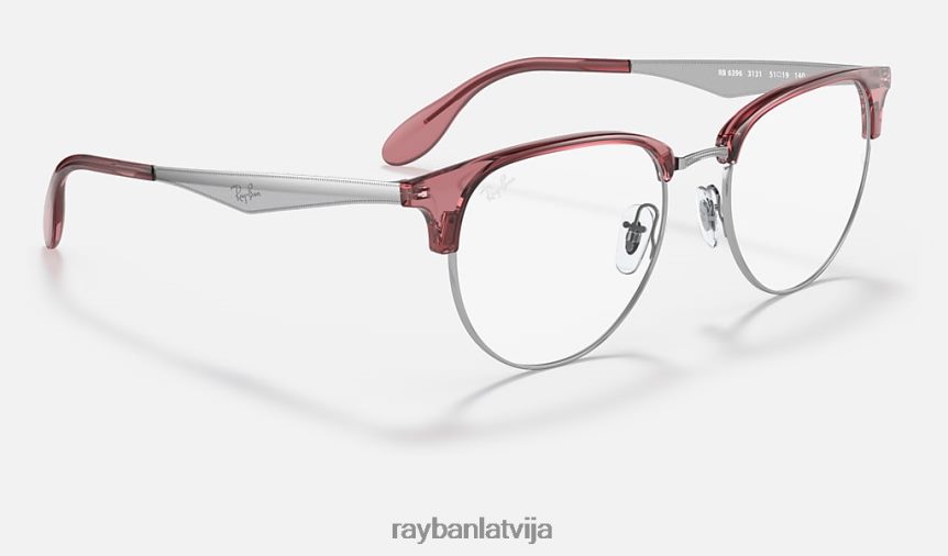 rb6396 optika pulēta caurspīdīga sarkana uz sudraba F0L86X2123 vīriešiem Ray-Ban brilles