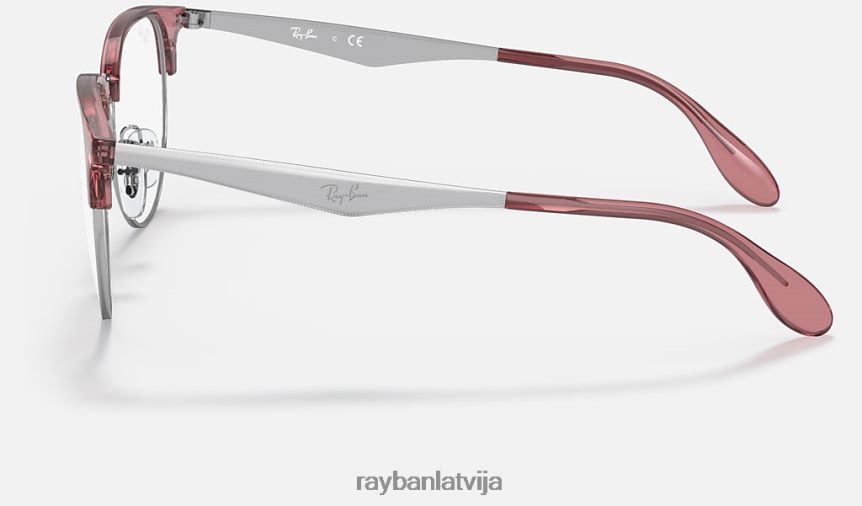 rb6396 optika pulēta caurspīdīga sarkana uz sudraba F0L86X2123 vīriešiem Ray-Ban brilles