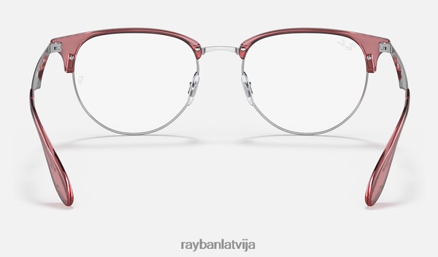 rb6396 optika pulēta caurspīdīga sarkana uz sudraba F0L86X2123 vīriešiem Ray-Ban brilles