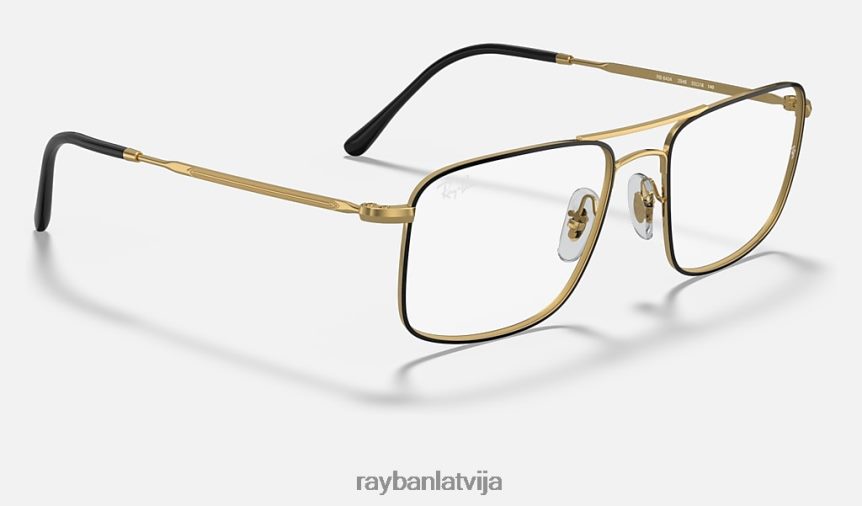 rb6434 optika pulēts melns uz zelta F0L86X1899 vīriešiem Ray-Ban brilles