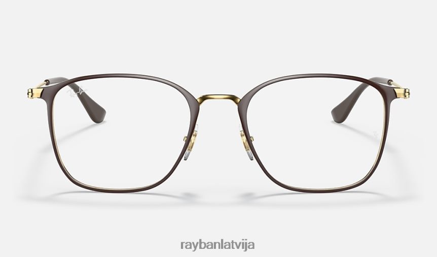 rb6466 optika pulēta brūna uz zelta F0L86X2430 vīriešiem Ray-Ban brilles