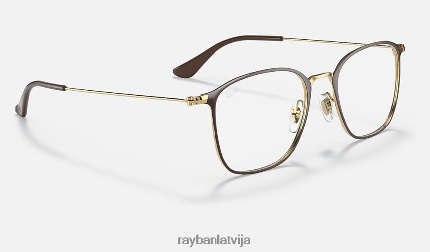 rb6466 optika pulēta brūna uz zelta F0L86X2430 vīriešiem Ray-Ban brilles