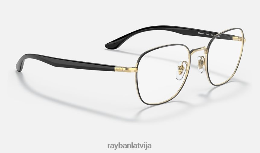 rb6477 optika pulēts melns uz zelta F0L86X1857 vīriešiem Ray-Ban brilles
