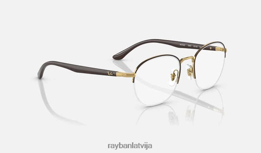 rb6487 optika pulēta brūna uz zelta F0L86X2181 vīriešiem Ray-Ban brilles
