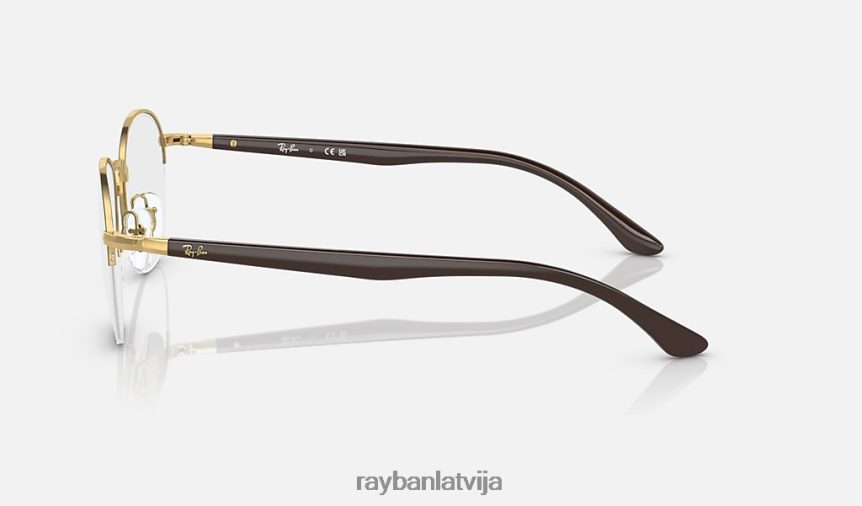 rb6487 optika pulēta brūna uz zelta F0L86X2181 vīriešiem Ray-Ban brilles