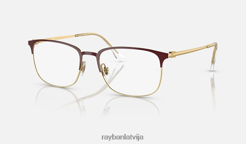 rb6494 optika pulēta bordo uz zelta F0L86X1996 vīriešiem Ray-Ban brilles