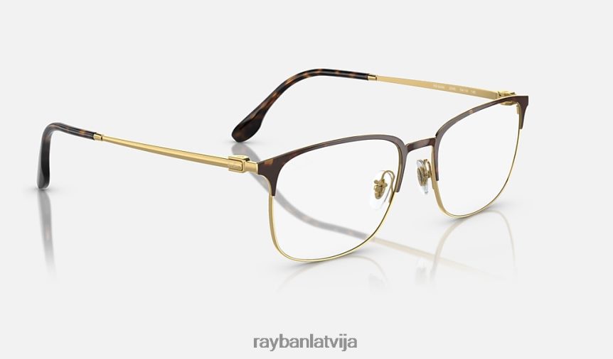 rb6494 optika pulēta havana uz zelta F0L86X1998 vīriešiem Ray-Ban brilles