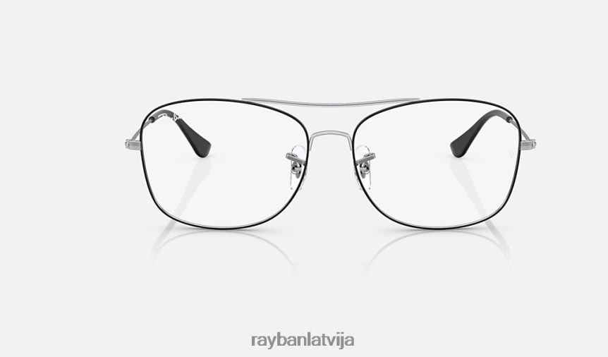 rb6499 optika pulēts melns uz sudraba F0L86X2222 vīriešiem Ray-Ban brilles