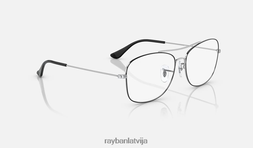 rb6499 optika pulēts melns uz sudraba F0L86X2222 vīriešiem Ray-Ban brilles