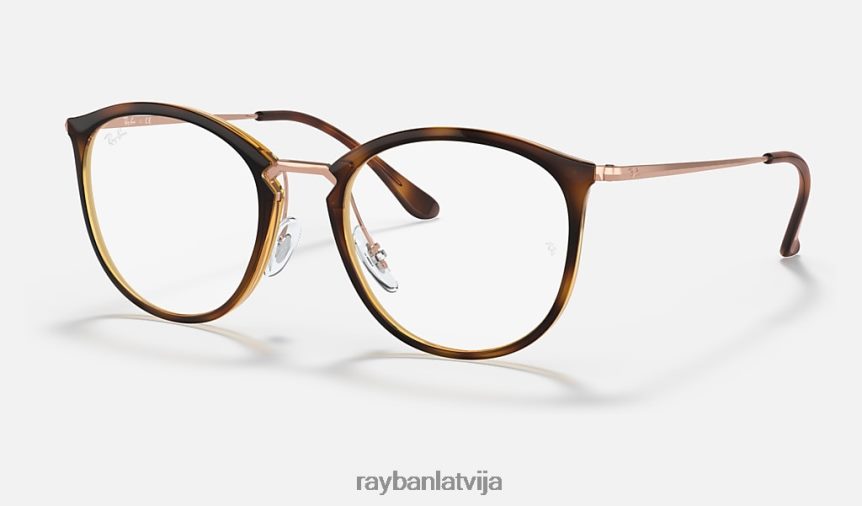 rb7140 optika pulēta svītraina havana F0L86X1608 vīriešiem Ray-Ban brilles