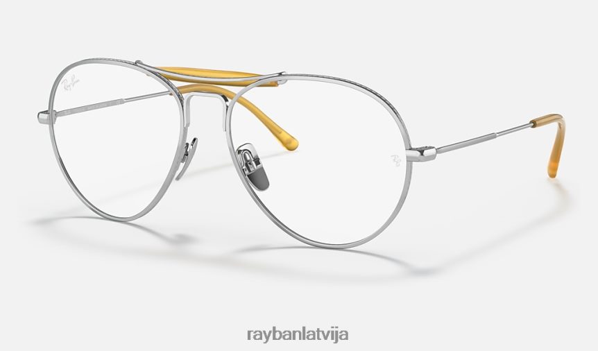 rb8063 titāna optika pulēts sudrabs F0L86X1866 vīriešiem Ray-Ban brilles