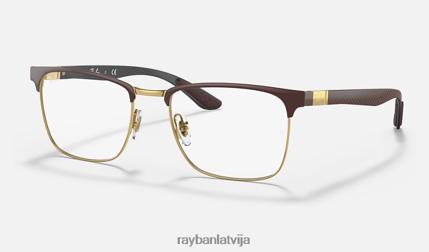 rb8421 optika pulēta brūna uz zelta F0L86X2080 vīriešiem Ray-Ban brilles