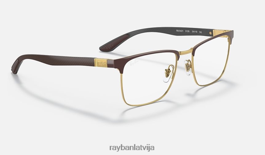 rb8421 optika pulēta brūna uz zelta F0L86X2080 vīriešiem Ray-Ban brilles