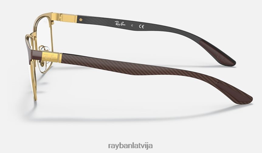 rb8421 optika pulēta brūna uz zelta F0L86X2080 vīriešiem Ray-Ban brilles
