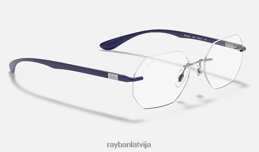 rb8765 optika pulēts sudrabs F0L86X2412 vīriešiem Ray-Ban brilles