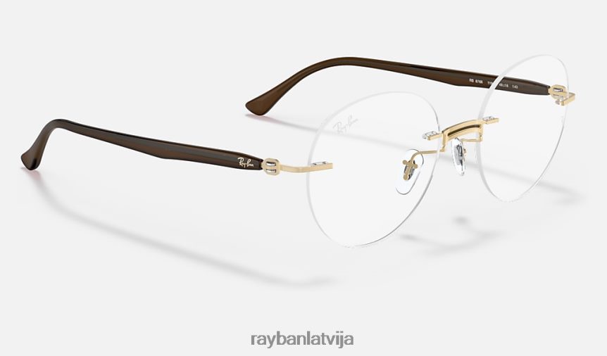 rb8768 optika pulēta brūna uz zelta F0L86X2468 vīriešiem Ray-Ban brilles