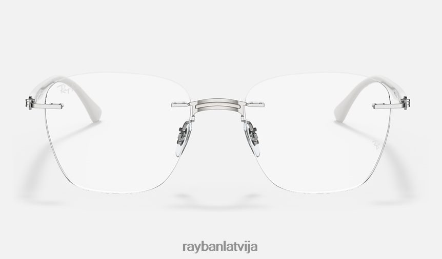 rb8769 optika pulēta balta F0L86X2464 vīriešiem Ray-Ban brilles