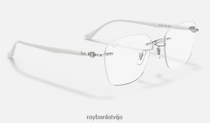 rb8769 optika pulēta balta F0L86X2464 vīriešiem Ray-Ban brilles