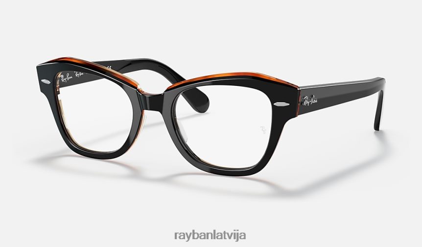 valsts ielu optika pulēta melna uz brūna F0L86X2129 vīriešiem Ray-Ban brilles