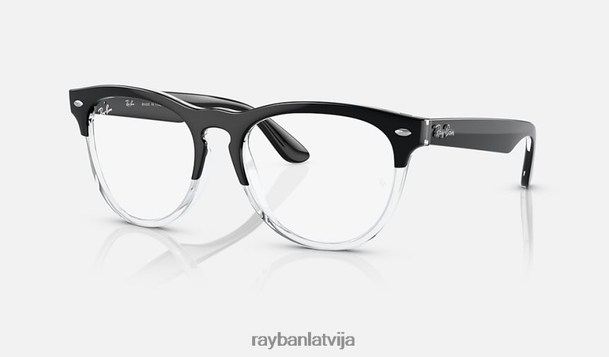 varavīksnenes optika pulēta melna uz caurspīdīga F0L86X1766 vīriešiem Ray-Ban brilles