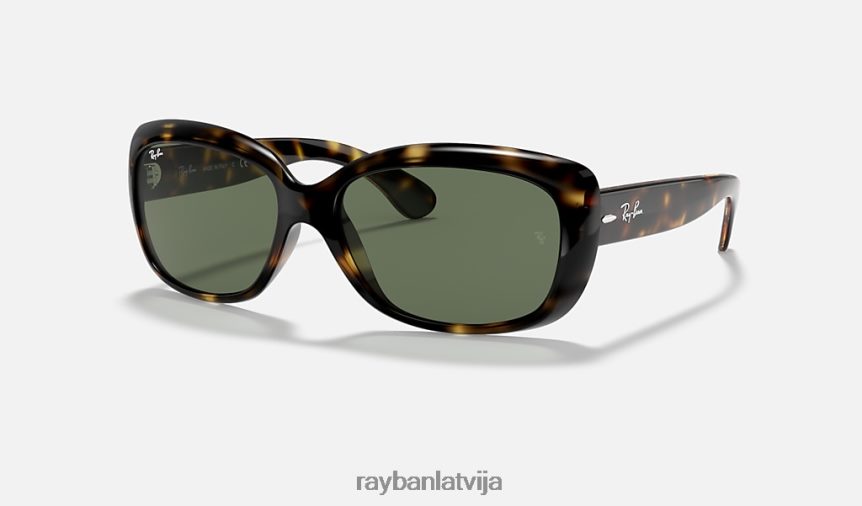 Džekija ak pulēta gaiša havana/zaļa F0L86X1566 sievietes Ray-Ban saulesbrilles