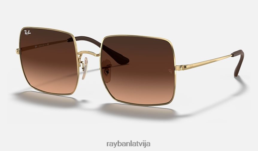 kvadrātveida 1971. gada kolekcija pulēts zelts/rozā/brūns F0L86X1581 sievietes Ray-Ban saulesbrilles