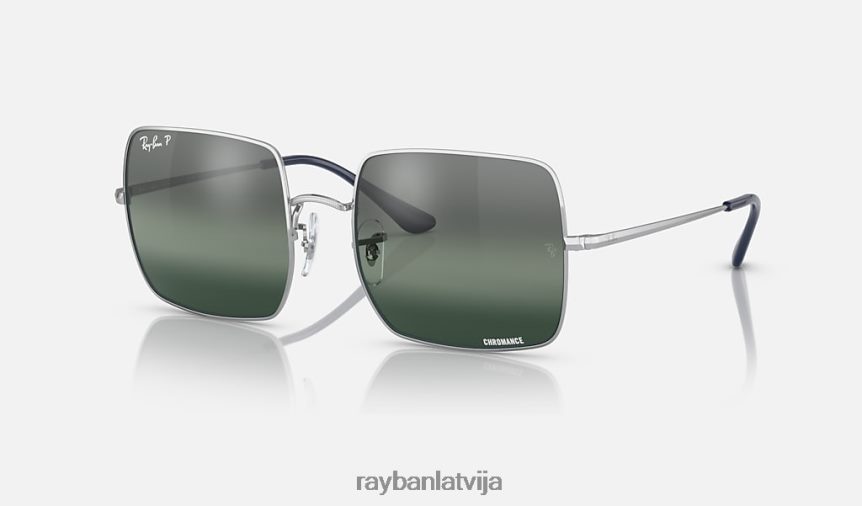 kvadrātveida 1971. gada krāsa pulēts sudrabs/zils F0L86X1563 sievietes Ray-Ban saulesbrilles