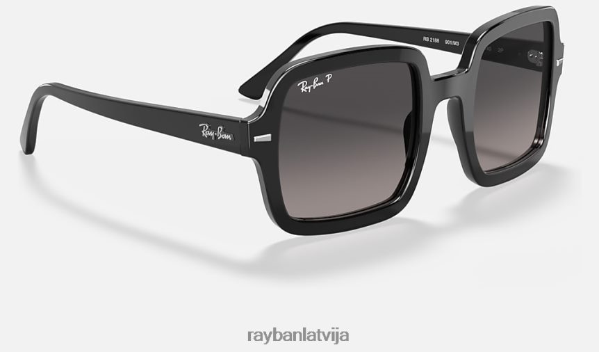 rb2188 pulēta melna/pelēka F0L86X1577 sievietes Ray-Ban saulesbrilles