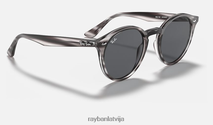 2180 rb pulēta svītraina pelēka havana/pelēka F0L86X83 vīriešiem Ray-Ban saulesbrilles