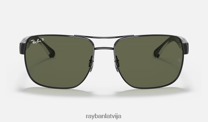 3530 rb pulēta melna/zaļa F0L86X765 vīriešiem Ray-Ban saulesbrilles
