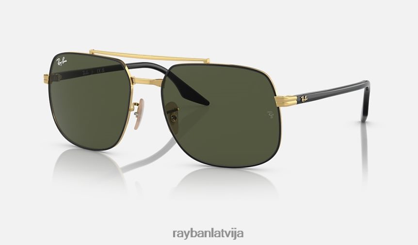 3699 rb pulēta melna uz zelta/zaļa F0L86X562 vīriešiem Ray-Ban saulesbrilles