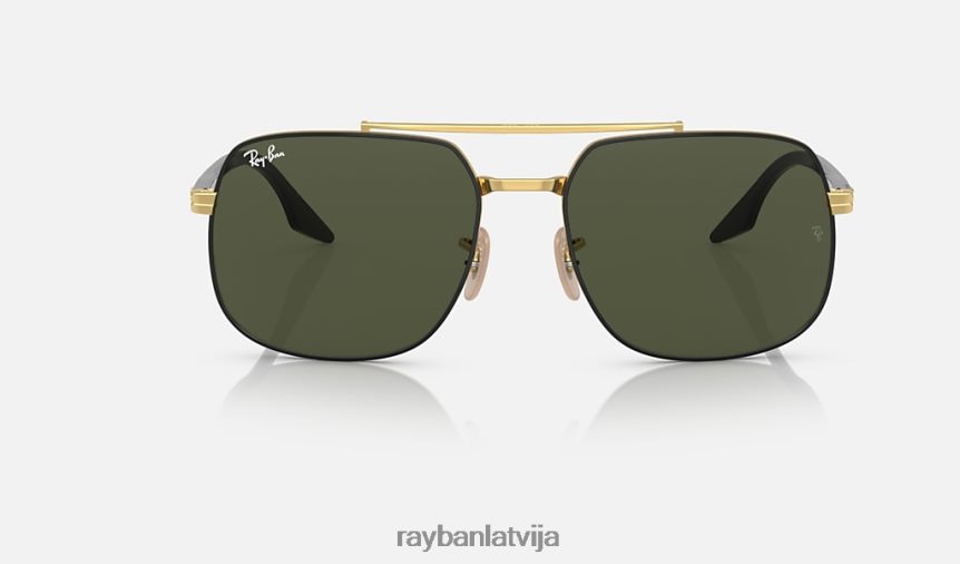 3699 rb pulēta melna uz zelta/zaļa F0L86X562 vīriešiem Ray-Ban saulesbrilles