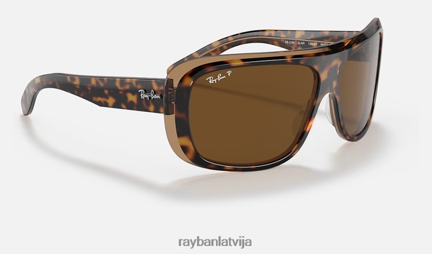 Blērs pulēta havana uz caurspīdīgas brūnas/brūnas krāsas F0L86X504 vīriešiem Ray-Ban saulesbrilles