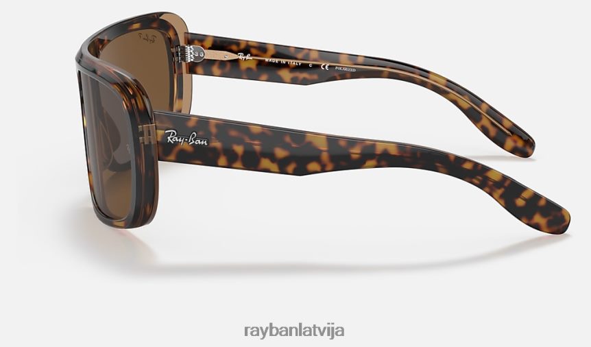 Blērs pulēta havana uz caurspīdīgas brūnas/brūnas krāsas F0L86X504 vīriešiem Ray-Ban saulesbrilles