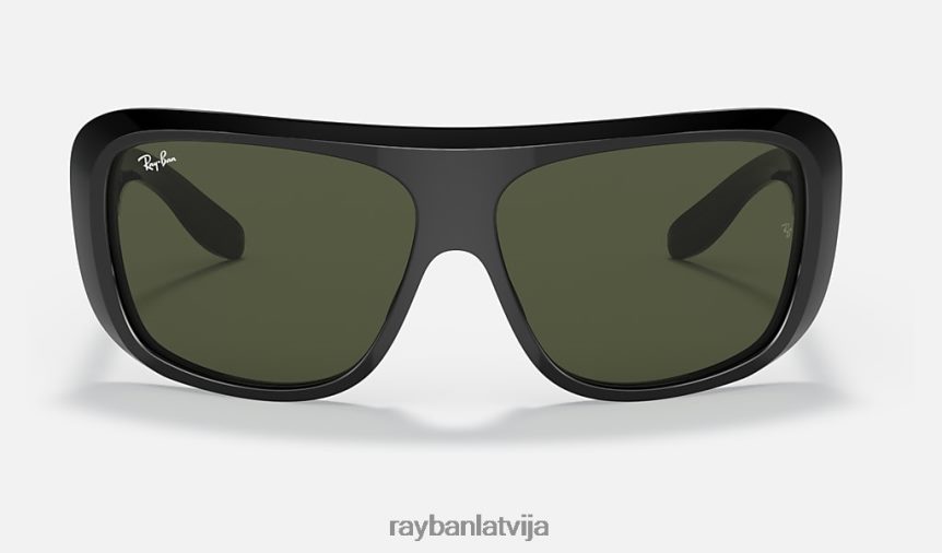 Blērs pulēta melna/zaļa F0L86X503 vīriešiem Ray-Ban saulesbrilles