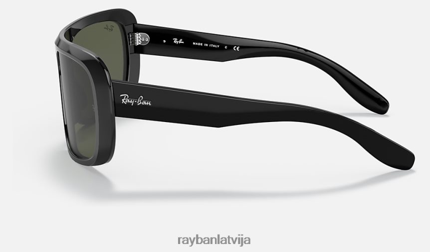 Blērs pulēta melna/zaļa F0L86X503 vīriešiem Ray-Ban saulesbrilles