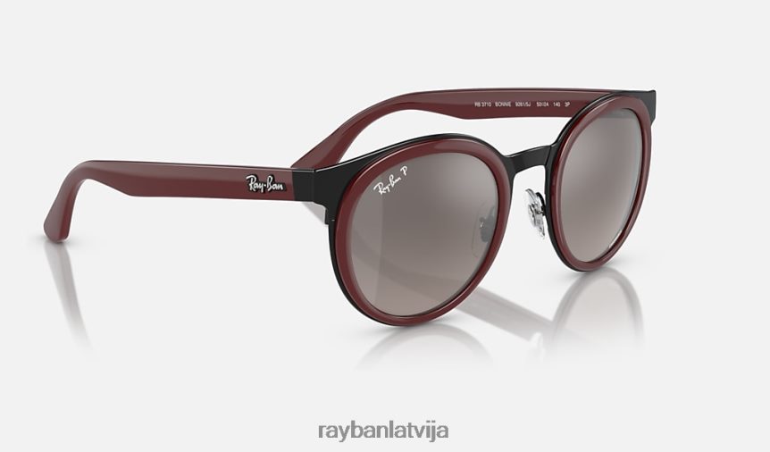 Bonija pulēta sarkana uz melna/sudraba F0L86X364 vīriešiem Ray-Ban saulesbrilles