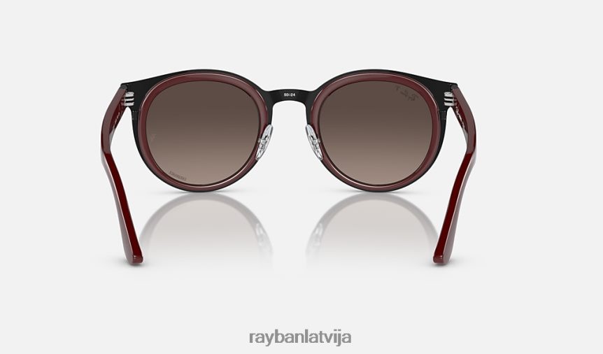 Bonija pulēta sarkana uz melna/sudraba F0L86X364 vīriešiem Ray-Ban saulesbrilles
