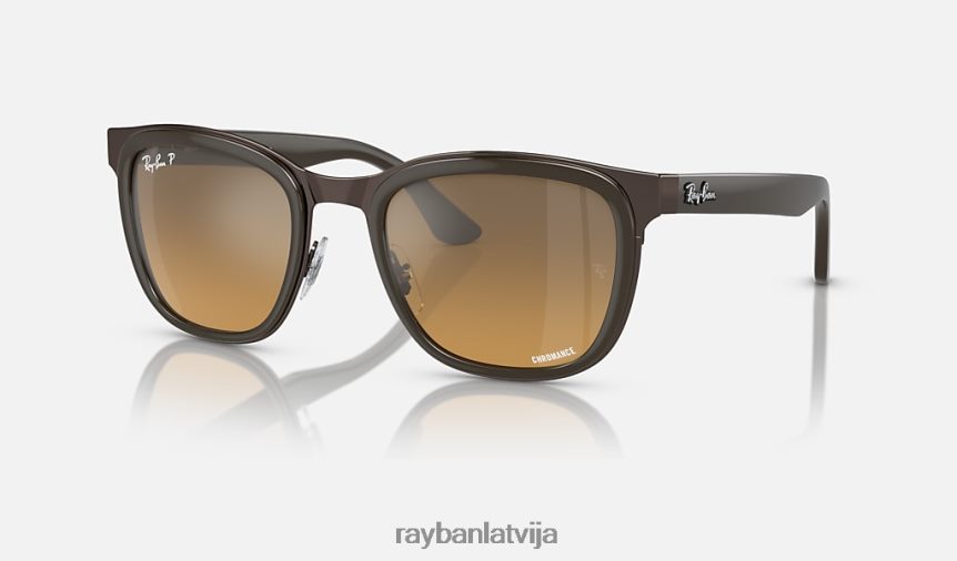 Clyde pulēta brūna uz vara/brūna/pelēka F0L86X293 vīriešiem Ray-Ban saulesbrilles