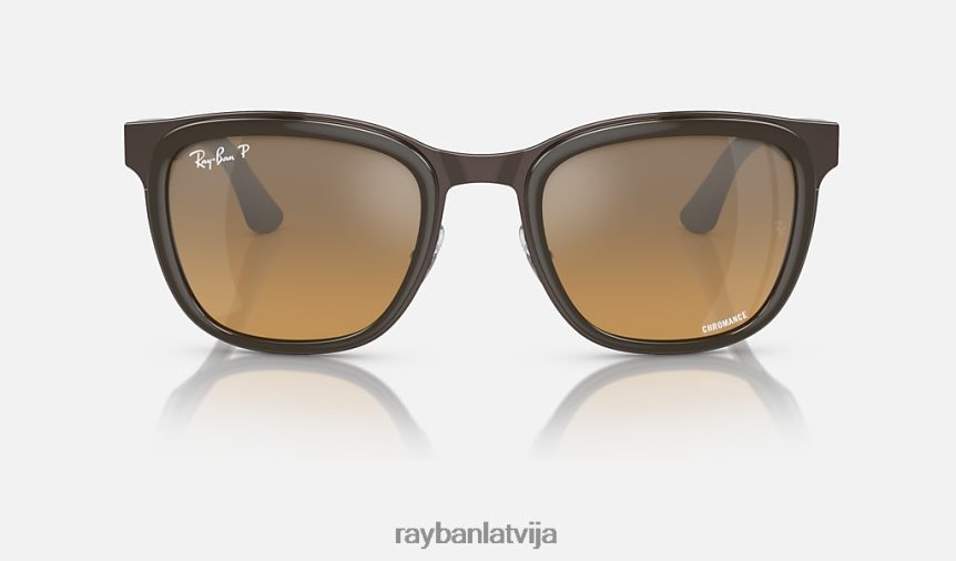 Clyde pulēta brūna uz vara/brūna/pelēka F0L86X293 vīriešiem Ray-Ban saulesbrilles