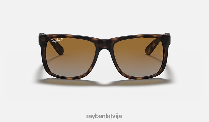 Džastina klasika matēts havana/brūns/pelēks F0L86X35 vīriešiem Ray-Ban saulesbrilles