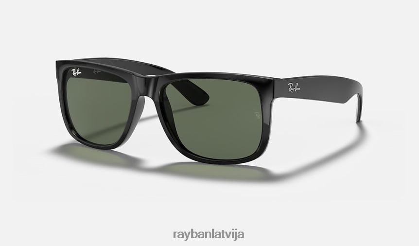 Džastina klasika pulēta melna/tumši zaļa F0L86X36 vīriešiem Ray-Ban saulesbrilles